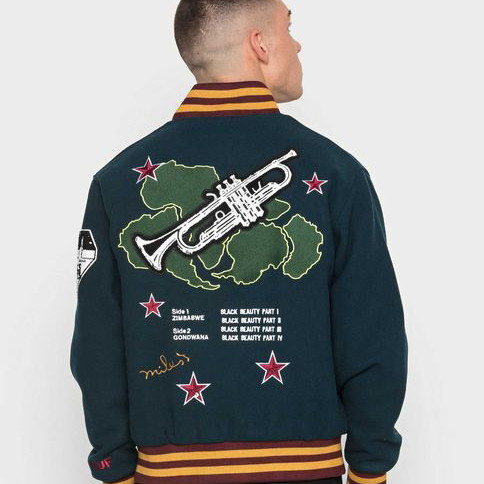 HUF x Miles Davis Pangaea Varsity Jacket new, men's size L, wool blend