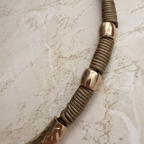 Statement necklace with gold metal element like new