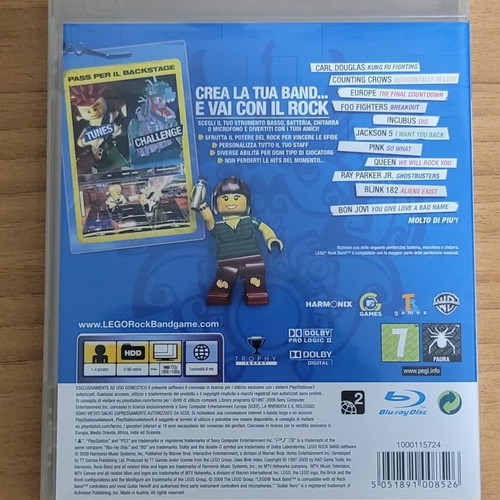 LEGO Rock Band PS3 game, Europe version