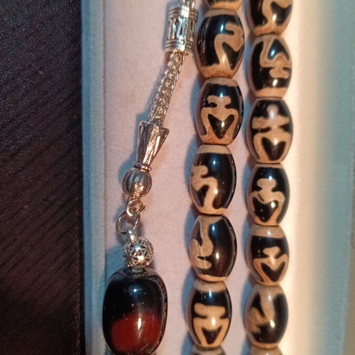 Worry beads new, handmade from Egyptian semi-precious stone with symbols
