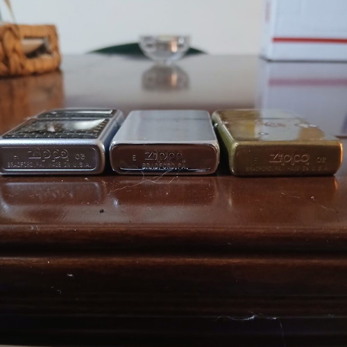 Zippo lighters used, set of 3, genuine