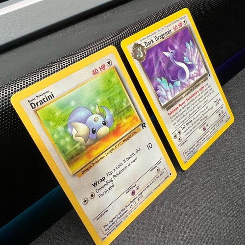 Vintage Dratini and Dark Dragonair Pokemon TCG bundle like new