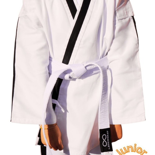Legendary Karate Set with White Jacket and Black Stripe