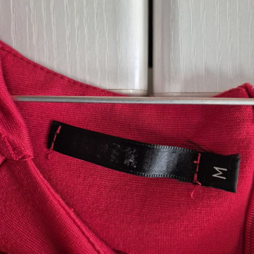 Red dress with ruffles on sleeves pencil line, like new