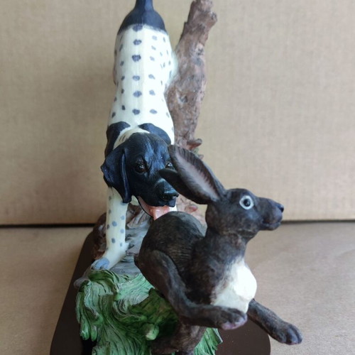 Adeline Collection decorative Pointer dog chasing hare like new
