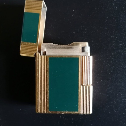 S.T. Dupont de Paris lighter used with dark green coating