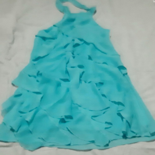 Organza dress turquoise backless with ruffles new