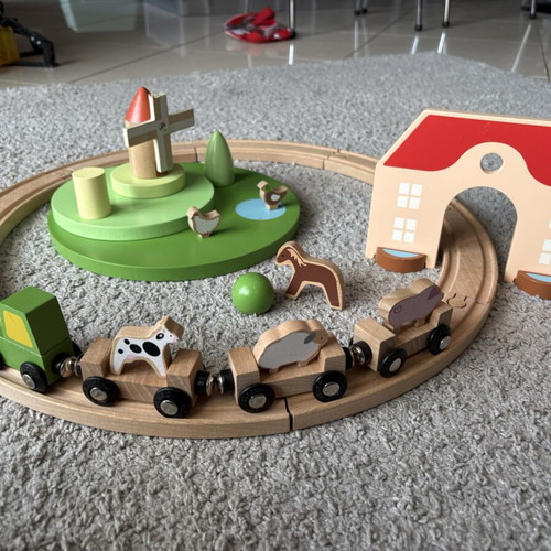 Classic World Wooden Farm Train Set used for 3+ years