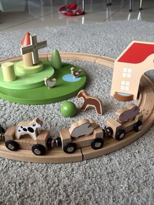 Classic World Wooden Farm Train Set used for 3+ years