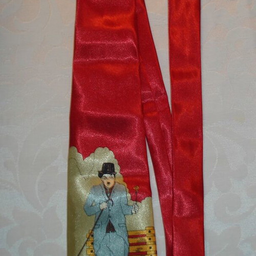 Albeari tie with Charlie Chaplin like new, red