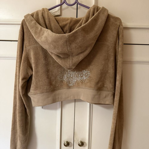 My Moo Beige Women's Crop Zip-Up Sweatshirt used, XL