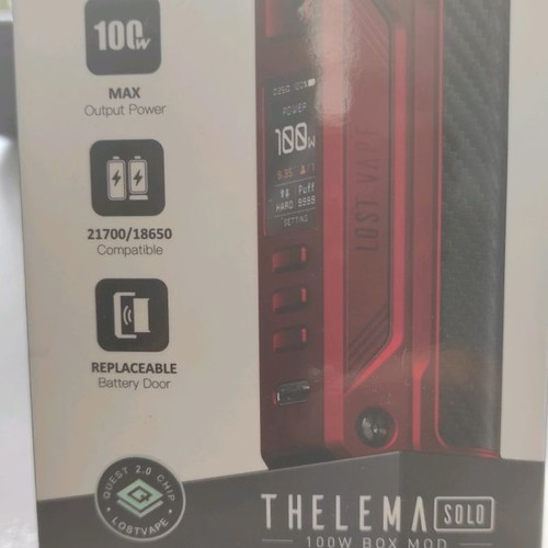 Lost Vape Thelema Solo Mod 100W red matte new