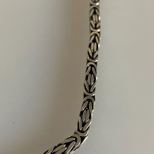 Men's Square Necklace 925 Silver 4mm 65cm New