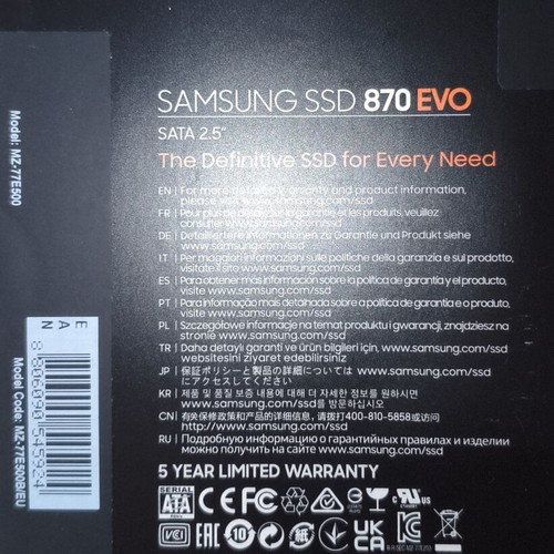 Samsung 870 Evo SSD 500GB