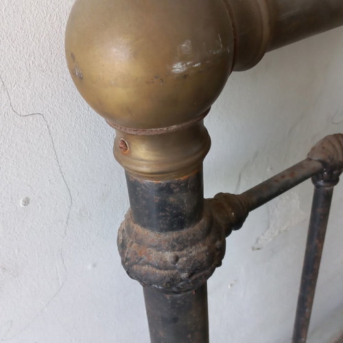 Solid iron bed with brass decorations used