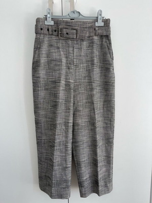 Zara checked pants with belt grey like new, size S
