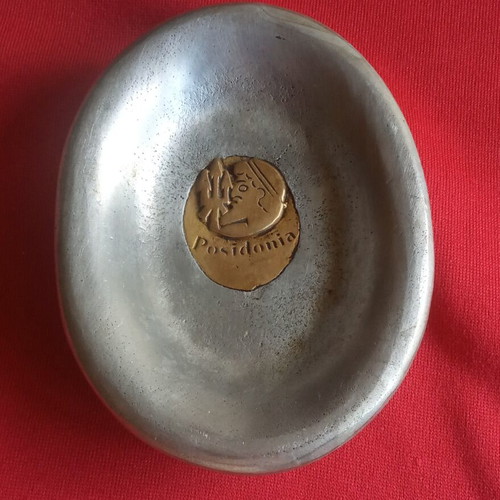 Collectible handmade brass plate from the "Posidonia" exhibition of 1994