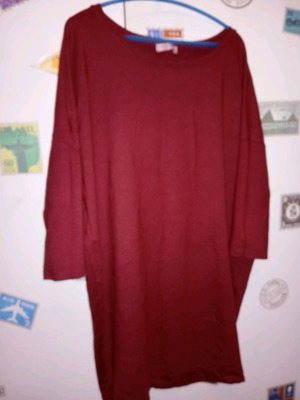 Bordeaux dress above the knee elastic Pink Woman like new
