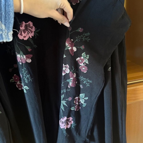 Black blouse with flowers new, size XXXL