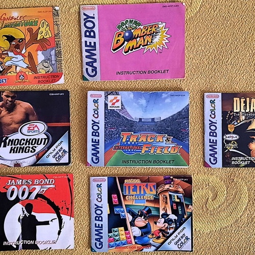 Gameboy Color used with 34 games, 7 manuals and Action Replay Pro