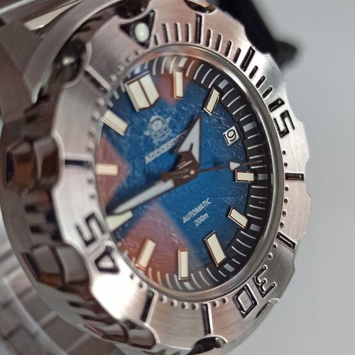Addiesdive men's automatic watch new, blue dial
