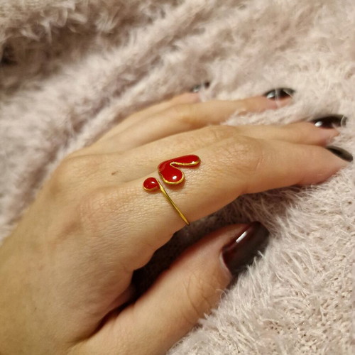 Heart ring with liquid glass new