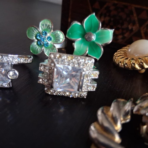 Lot of vintage costume jewelry earrings and bracelets
