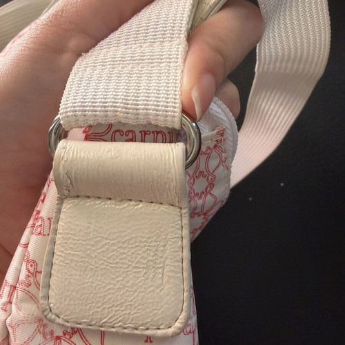Carpisa crossbody bag used, white and red