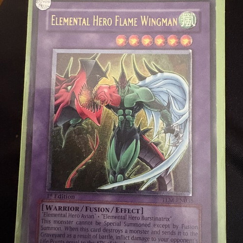 Elemental Hero Flame Wingman 1st Edition Ultimate Rare card pristine