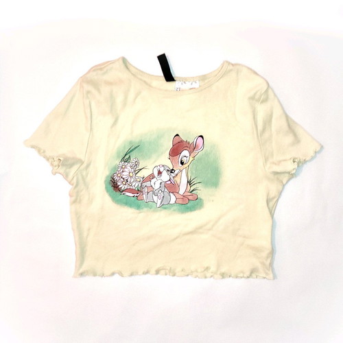 Bambi Baby Tee H&M Divided x Disney like new, size XS, light green