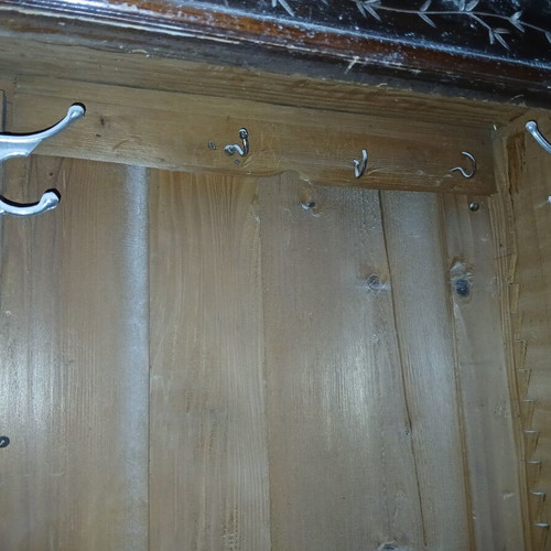 Vintage wooden antique wardrobe with mirrors and drawers