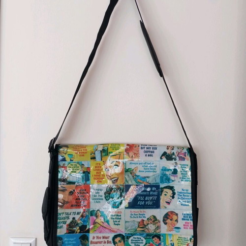 Vintage Comic & Retro Quotes Pop Art Messenger Laptop Bag