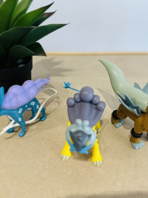 Pokemon Legendary Dog Trio Raikou, Suicune & Entei used figures
