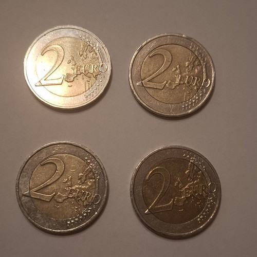 Greek commemorative 2 euro coins like new, set of four