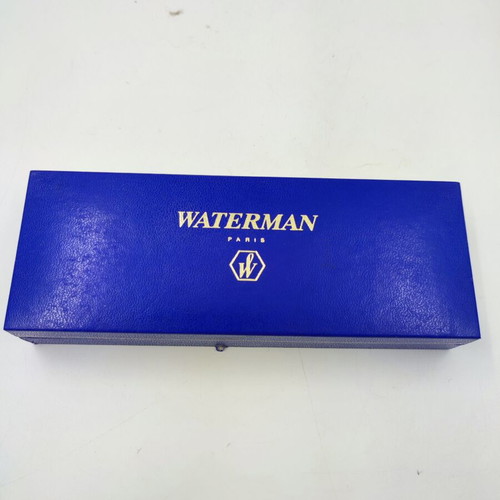 Waterman Paris Ballpoint Pen Blue Marble with Gold Trim and Box
