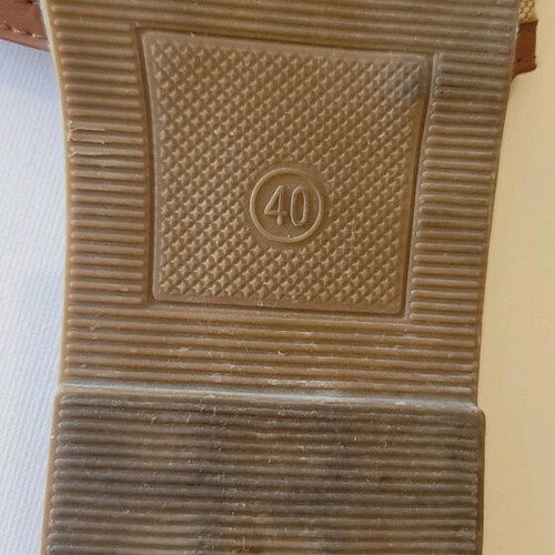 Beige brown slide sandals used, size 40, flat style