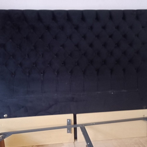 King Size Bed quilted with removable velour fabric and storage, like new