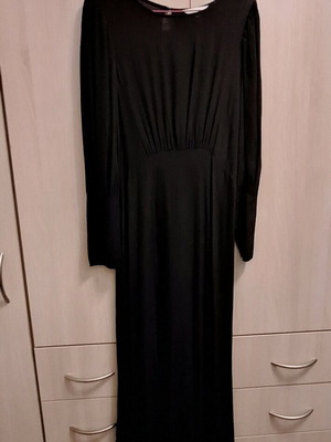 H&M maxi dress black with back opening size 42 like new