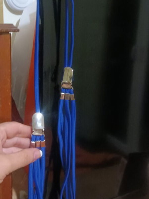 Long electric blue necklace