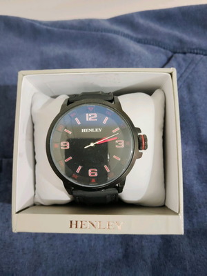 Henley wristwatch like new, black and red
