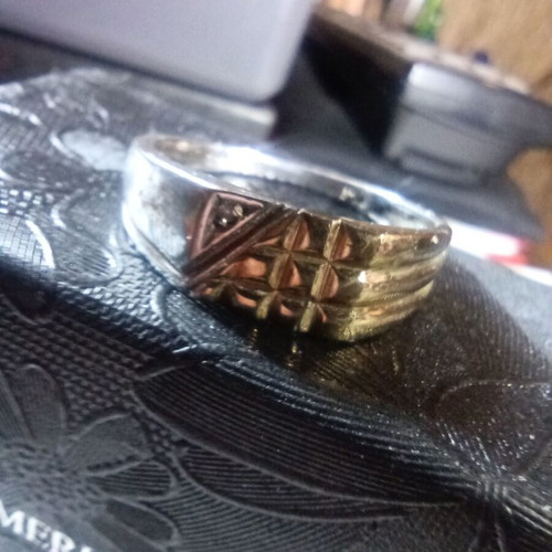 Sterling Silver 925 & 9CT Gold Ring American Swiss new