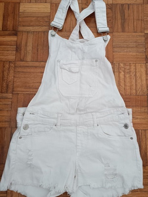 White denim shorts overall Stradivarius used