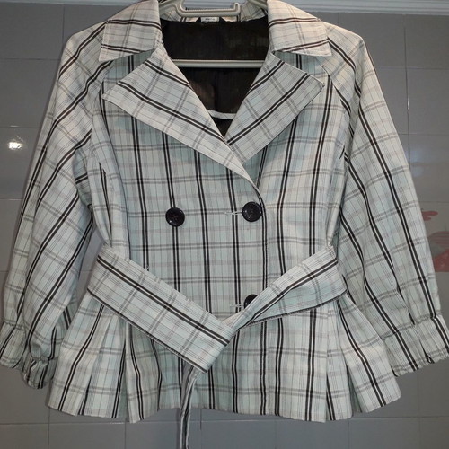 Fullcyrcle jacket used, beige-brown checkered, size S/10