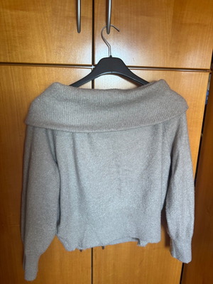 Woolen blouse with off-shoulder H&M like new, beige, size S