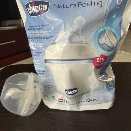 Chicco baby bottle and pacifier sealed, new