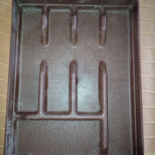 Biofal cutlery tray used, plastic wood imitation