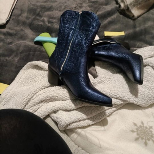 Blue glitter ankle boots new, size 39