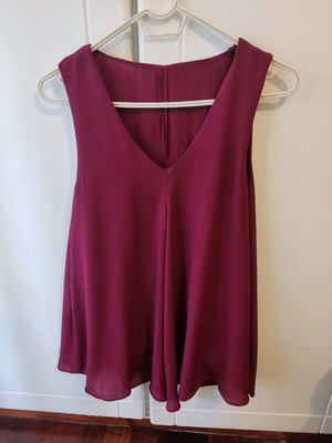 Evening blouse like new, muslin fabric, red, size S