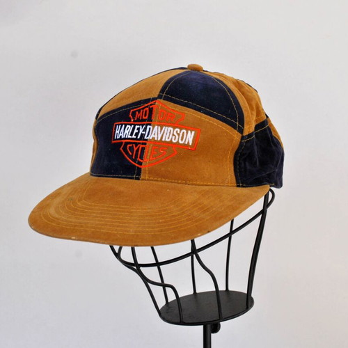 Harley-Davidson Vintage Suede Cap Brown Blue One Size