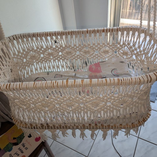 Decorative Hanging Baby Cradle with Mattress, New